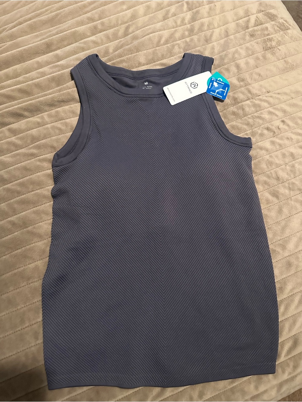 Black Women’s Ribbed Athletic Tank Top - Picture 6 of 7